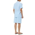 thumbnail image 3 of MODA NOVA Big & Tall Men's Linen Sets Short Sleeves Shirt Beach Shorts Blue LT, 3 of 5
