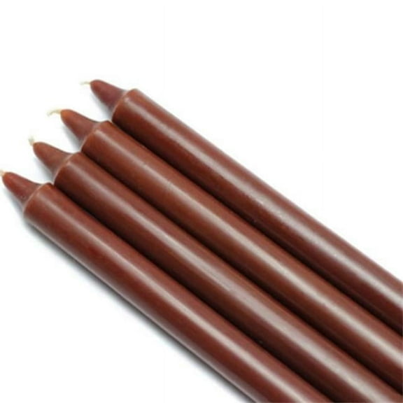Jeco CEZ-102-12 10 in. Straight Taper Candles, Brown - 144 Piece