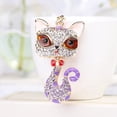thumbnail image 2 of Colgante de bolso personalizado para amantes de los animales - Charm de gatito morado CHY-5225, 2 of 6