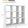 thumbnail image 2 of Favory 9-Cube Bookcase White - 4-Tier Freestanding Open Bookshelf with Anti-Tipping Kit, Modern Floor Display Shelving, Wood Cube Storage Organizer for Living Room, Kid's Room, Bedroom, 2 of 11