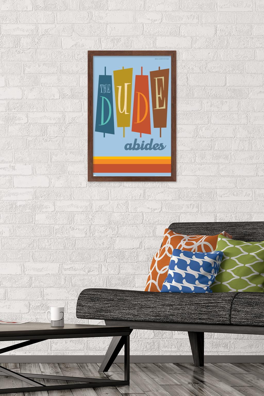 The Big Lebowski - The Dude Abides Wall Poster, 14.725" x 22.375", Framed