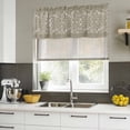thumbnail image 4 of 2 Pack Japanese Valances for Windows Bedroom Living Room Window Treatments, Grey Simple Traditional Flowers Leaves Pattern Rod Pocket Valance Drapes Short Kitchen Curtains Over Sink 60"x18", 4 of 8