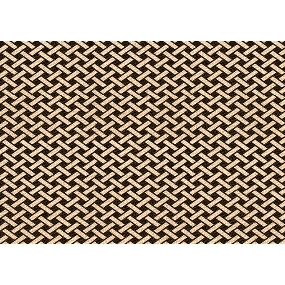 Ahgly Company Indoor Rectangle Patterned Black Bean Brown Area Rugs, 3' x 5'