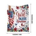 thumbnail image 3 of Twfbrm 4th of July Patriotic Throw Blanket, American Flag and Flowers Pattern Flannel Blankets, Soft and Lightweight Independence Day Decorative Blankets for Couch, Sofa, Bed, Car, Chair, 3 of 9