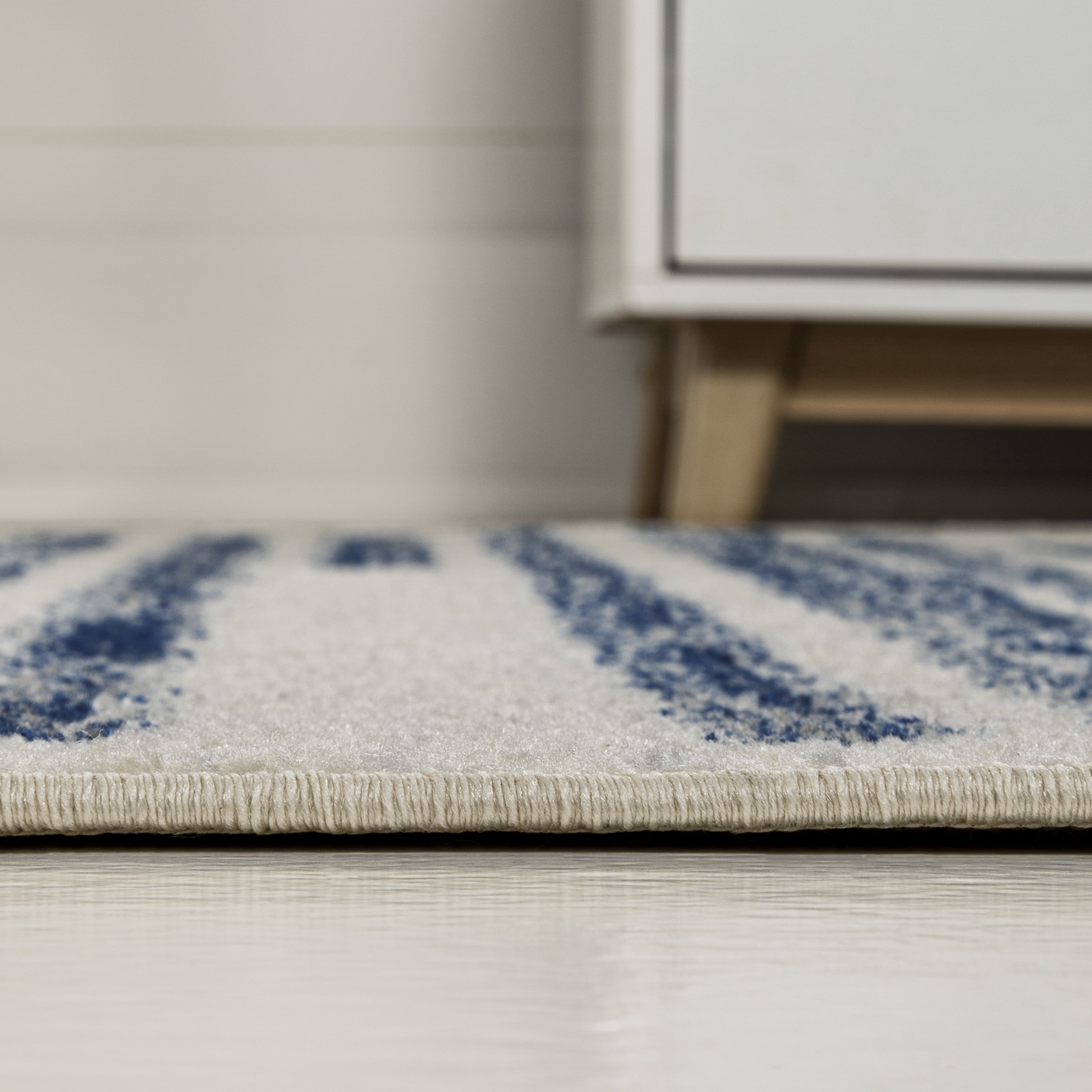 JONATHAN Y MOROCCAN HYPE 8 x 10 Area Rug, Khalil Berber Stripe - Cream/Navy, MOH207E-8