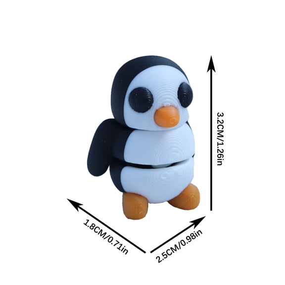 7pc Penguin Size: 6*6*6cm 3D Printed Wild Animal Figurine