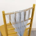 thumbnail image 4 of BalsaCircle 5 Dusty Blue Crinkled Sheer Organza Chair Sashes Wedding Party Events Reception Home Decorations Supplies, 4 of 8