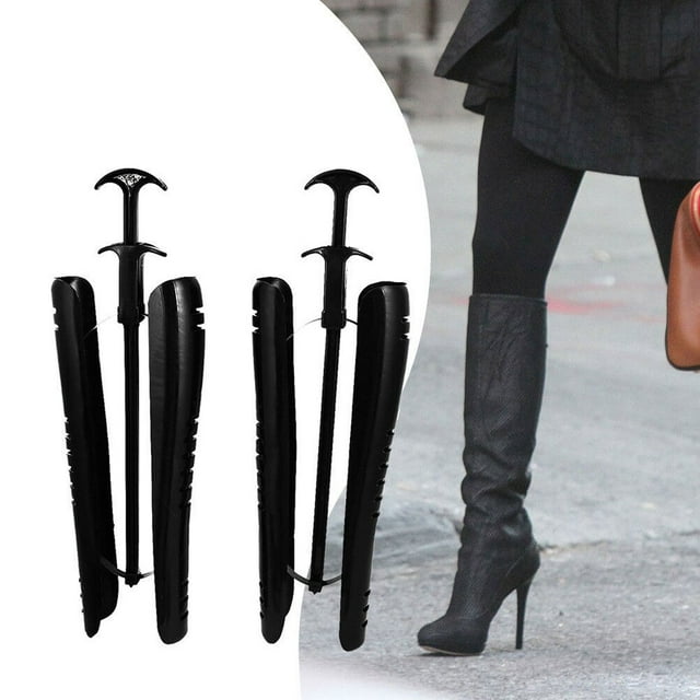 Dsseng Automatic Boot Trees Plastic Black Knee High Tall Boots Shapers Great Support Form Shaping Inserts Lady Womens Mens Shoes