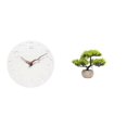 thumbnail image 1 of Reloj de pared decorativo silencioso con pantalla de fácil lectura y bonsái artificial, planta de adorno para el hogar, la oficina, la cocina, e, 1 of 8