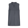thumbnail image 5 of Stichou Women's Casual Dressy Business Blouse Mock V Neck Sleeveless Shirts Tunic Work Shirt 2026 Summer Solid Color Tank Tops Dark Gray L, 5 of 10