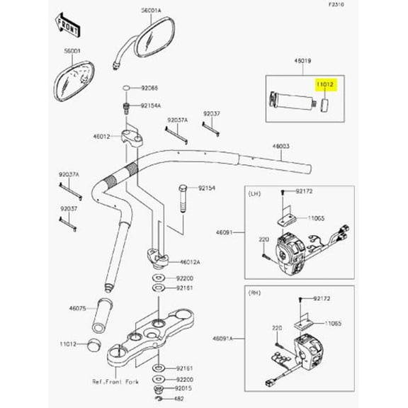 Kawasaki OEM Replacement Bar End Cap Chrome 11012-1975 Most Vulcans