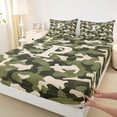 thumbnail image 3 of Feelyou Green Letter P Queen Sheet Sets, A-Z Monogrammed, Camo Bed Set, 4-Piece, 3 of 7
