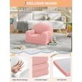 thumbnail image 5 of Kids Sofa, 2-in-1 Convertible Teddy Fleece Fabric Toddler Sofa Chair, Soft Fold Out Sofa Lounger for Kids, Comfy Children's Sofa Bed for Playroom, 5 of 7