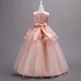 thumbnail image 4 of WPPGONE Girls 3D Flower Applique Tiered Gown Sleeveless Multi Layer Tulle Princess Formal Long Dress Dreamy Wedding Flower Girl First Communion School Evening Party Ball Gown Big Girls Dresses, 4 of 6