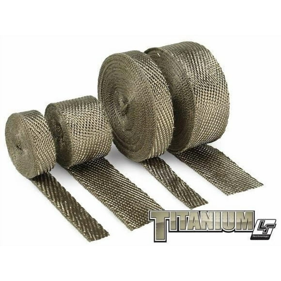 Design Engineering Enveloppe pour Système d'Échappement 10129 Titane; Rouleau de 15 Pieds; Largeur de 2 Pouces; Fibre de Carbone; Fibre de Verre de Roche de Lave
