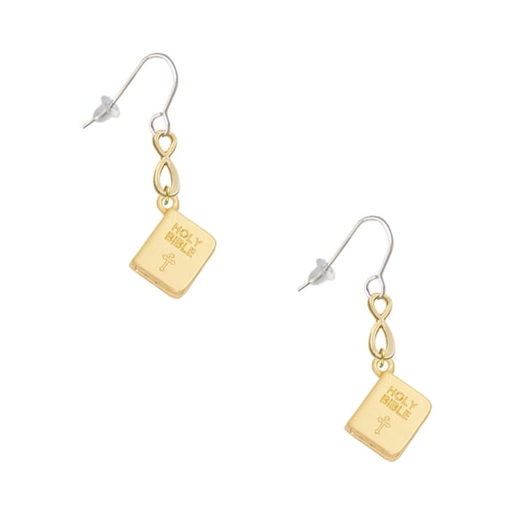 Delight Jewelry Goldtone Holy Bible Gold Tone Infinity French Earrings