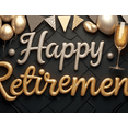 thumbnail image 3 of Golden Theme Happy Retirement Banner Decorative Design Champagne Glasses Retirement Party Balloon Decoration for Retirement Party Indoor Decoration Event Celebration, 3 of 7