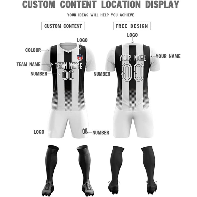 Custom Soccer White Soccer Jerseys, Soccer Uniforms For Your Team