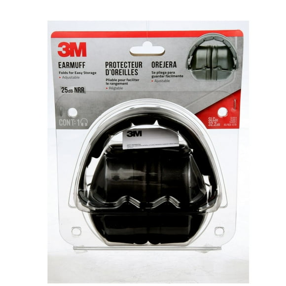 Protecteurs d’oreilles repliables&nbsp;3M(MC), 90563H1-DC-WMT, noirs IRB de 25db
