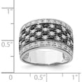 thumbnail image 3 of Sterling Silver Rhodium Black & White Cz Checkerboard Ring (Size 6) Made In China qr2742-6, 3 of 5
