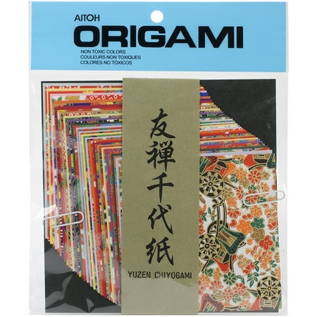 Yuzen Washi Chiyogami Origami Paper, 4 by 4-Inch, 40 Sheets, Create exquisite paper decorations By Aitoh