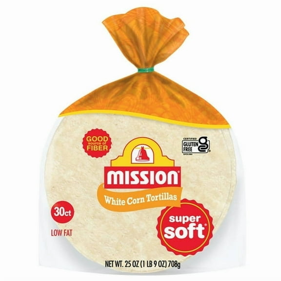 Mission Super Soft White Corn Tortillas, 30 Count (Pack of 3)