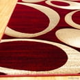 thumbnail image 3 of Allstar Burgundy Carved Circles Modern Geometric Area Rug (3' 9" x 5' 1"), 3 of 4