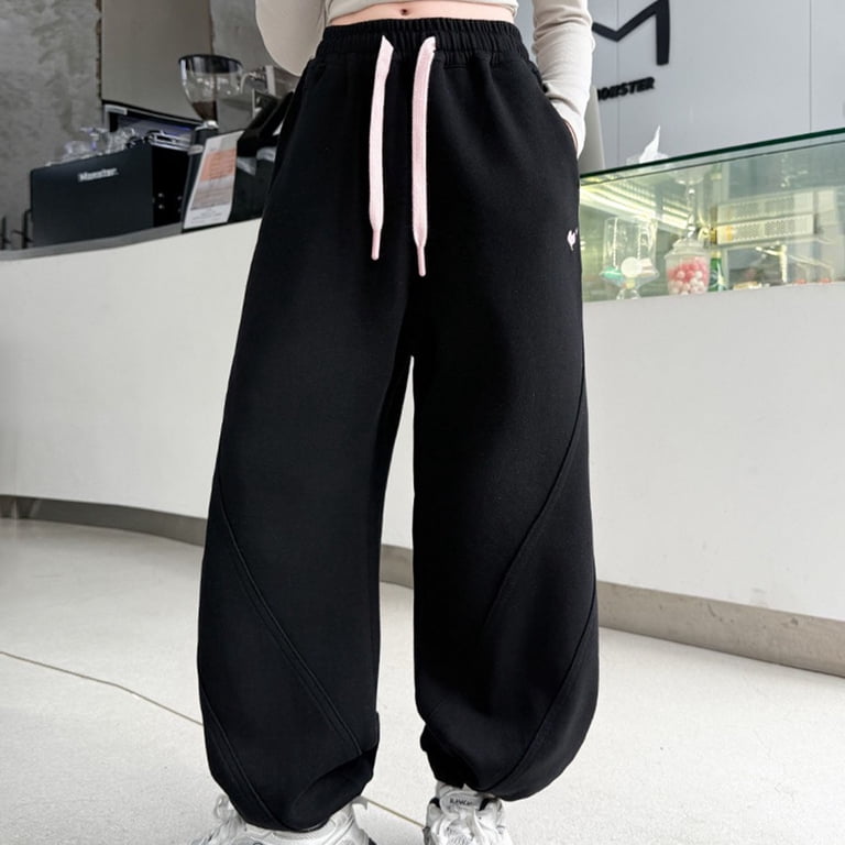 mgoYE 4t Pants Girls Girl's Bow Side Waist Track Pants Cute Wide