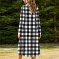 thumbnail image 6 of Odbmxy Tunic Women's Midi Dresses Fall Plaid Long Sleeve Smock Women's Dresses Shift Everyday Casual Loose, 6 of 7