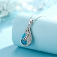 thumbnail image 4 of Cuoka Peacock Necklace 925 Sterling Silver Turquoise Pendant Necklaces for Women friends Mom Wife 18K White Gold Plated Jewelry Birthday Christmas Gifts, 4 of 6