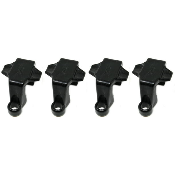 4 Pack Black Plastic Pontoon Boat Square Rail Fender Adjuster Hanger Clip Fits 1 and 11/4