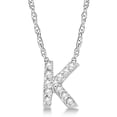 thumbnail image 1 of Petite Pave Diamond Initial Pendant Necklace 14k White Gold, 1 of 1
