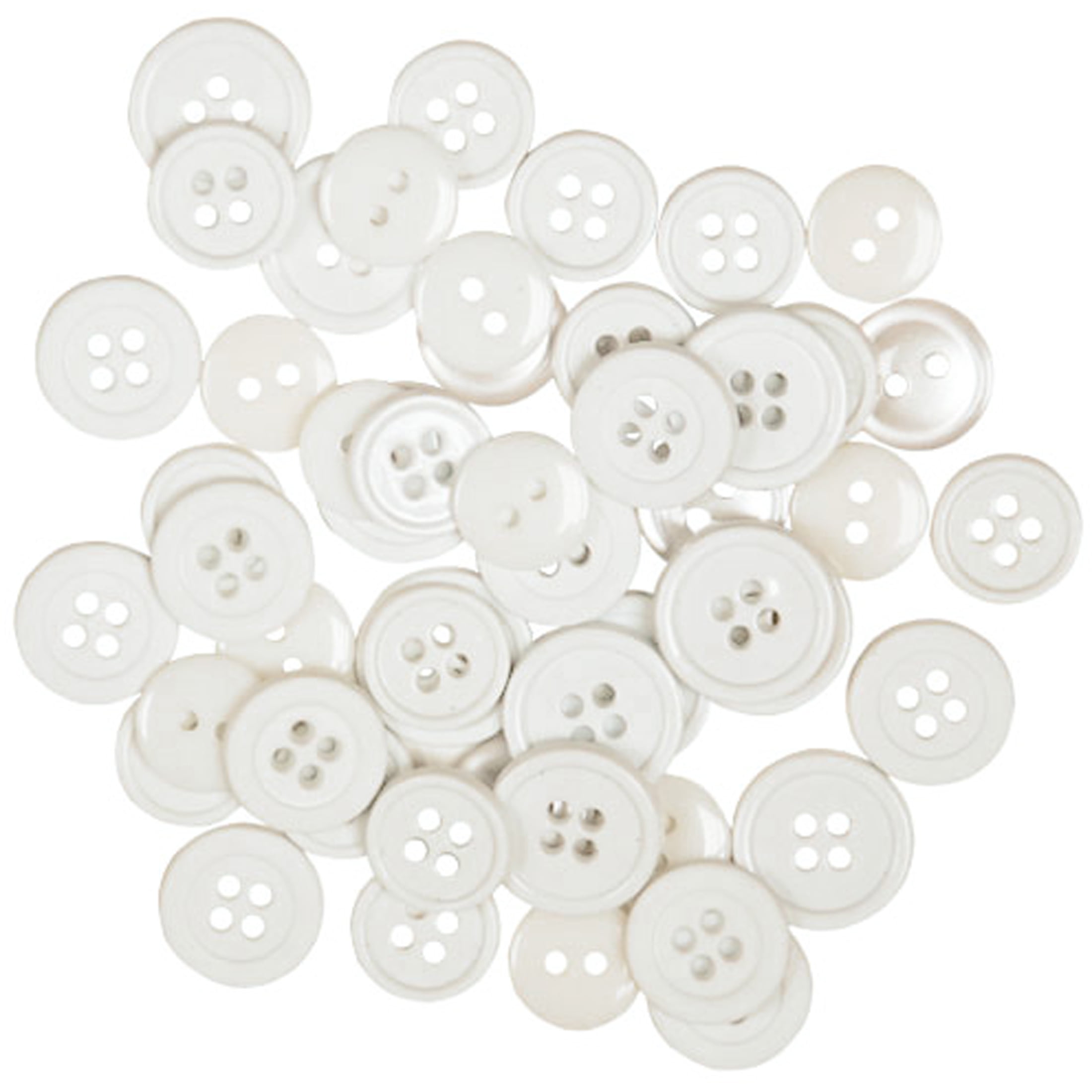 (3 pack) Favorite Findings White Basic Round Sew Thru Buttons, 130 Count