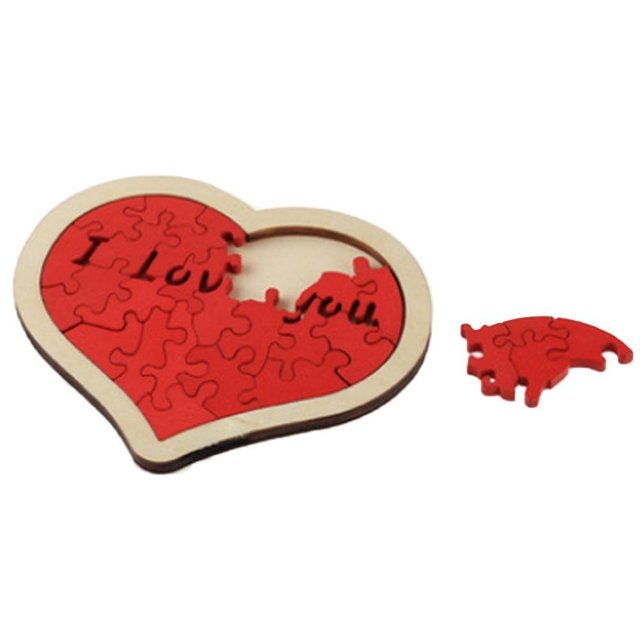 Juego de rompecabezas con diseño de corazón de amor de madera, juguetes educativos y de desarrollo infantil para niños y adultos