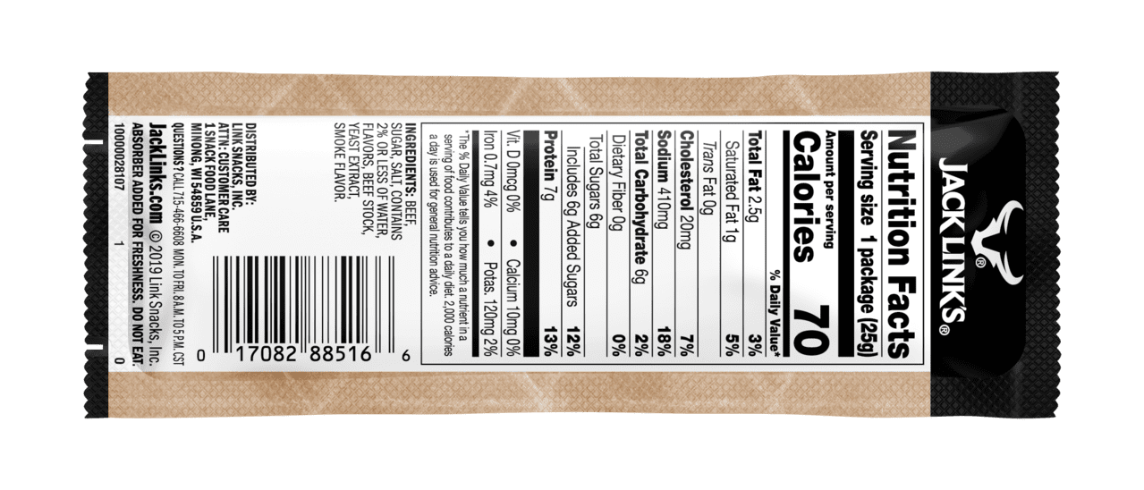 Jack Link's 100% Beef Original Steak Bars 4.5oz 5 Count Multipack Box