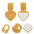 thumbnail image 3 of Unique Bargains 1 Pc Heart Shape Luggage Tag for Travelling Ginger Yellow Polyurethane, 3 of 5