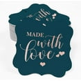 thumbnail image 2 of Inkdotpot Hang Tags Made With Love Wedding Favor Bracket Shape Gift Tags Real Rose Gold Foil Bonbonniere Tag Pack Of 50, 2 of 7
