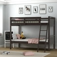 thumbnail image 5 of Costway Twin Over Twin Bunk Bed Convertible 2 Individual Beds Wooden Espresso, 5 of 12