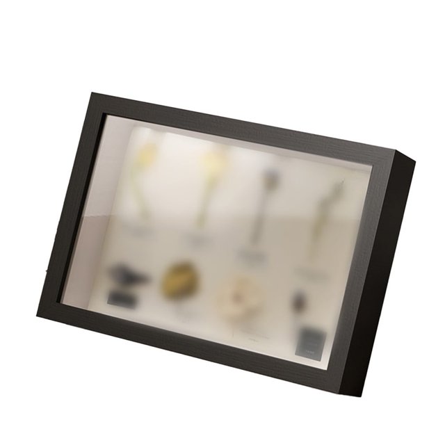 Marco único de paneles de madera 3D, conserva recuerdos con estilo y creatividad, perfecto para exhibir fotos, arte y momentos especiales, elegante decoración del hogar, negro