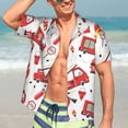 thumbnail image 7 of Susaid Fire Truck Print Short Sleeve Shirts Button Down Casual Shirts Summer Beach Aloha Button Down Short Sleeve for Men ,Small, 7 of 7