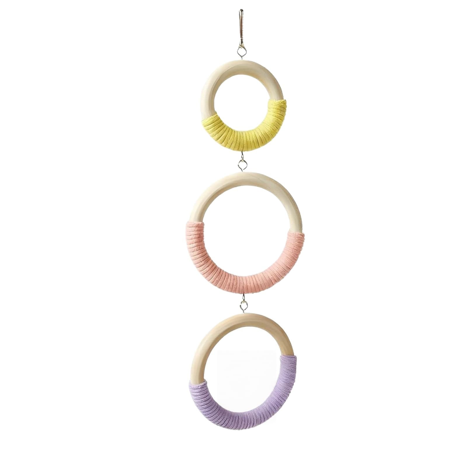 Bird Swing For Cage 3 Ring Rope Parrot Swing Hanging Bird Rope For Lovebirds Glider And Cage Pet Toys
