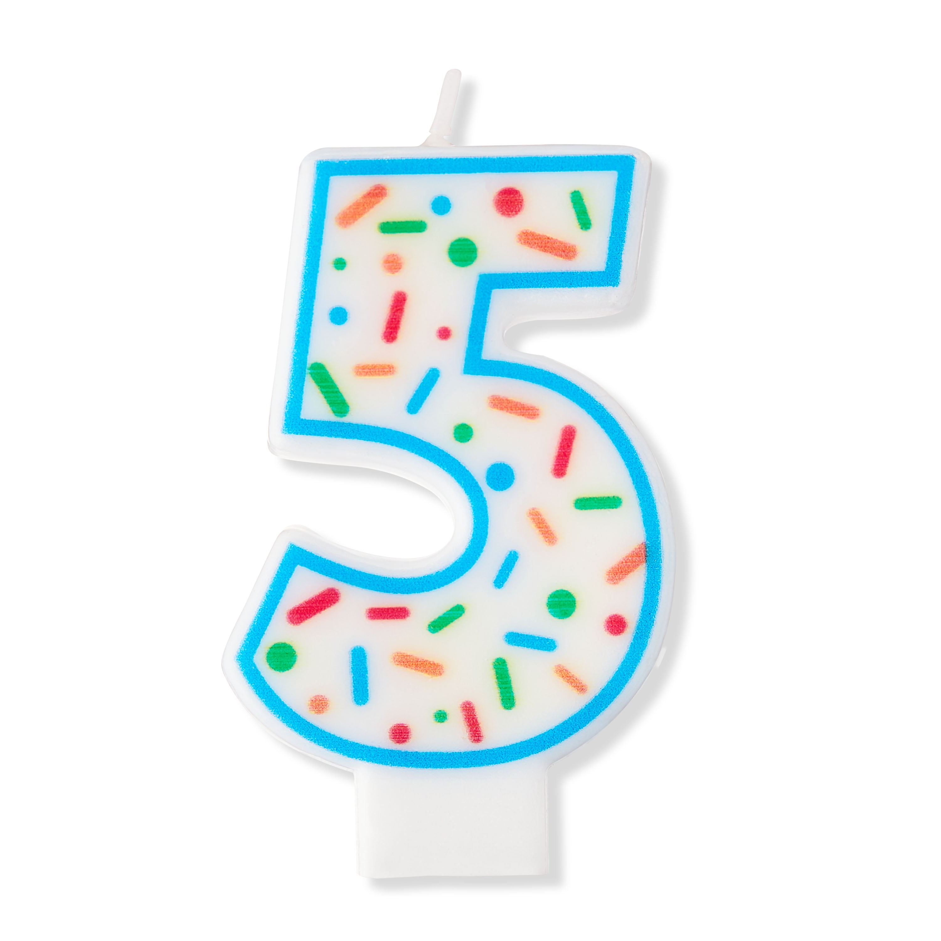 Multicolor Confetti Number 5 Birthday Candle, by Way To Celebrate