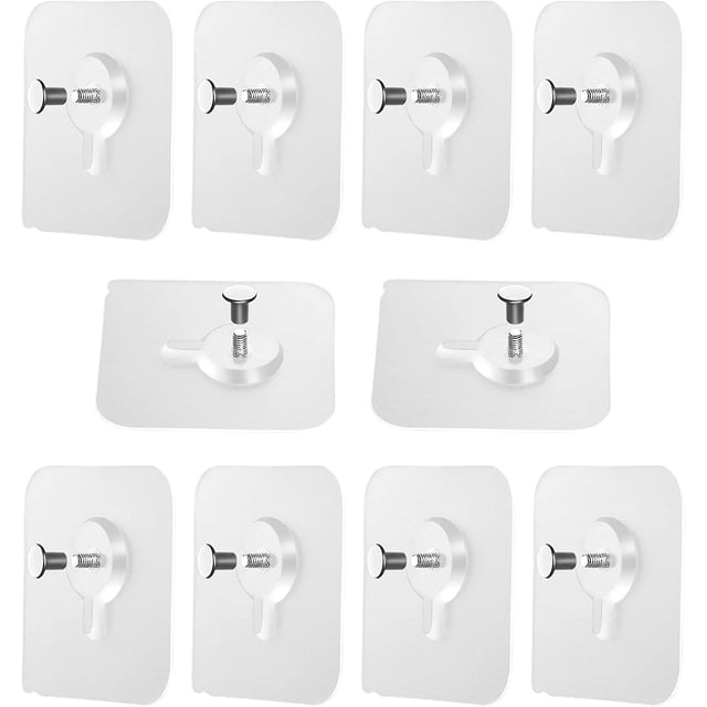 10 Piezas De Clavos Adhesivos Para Colgar Sin Perforar Colgadores De Cuadros Adhesivos Tornillos Adhesivos Desmontables Ganchos De Clip De Marco Adhesivos Para Marcos De Pared, Cuadros, Po Rojo Verde Cocina, Decoración y Otros