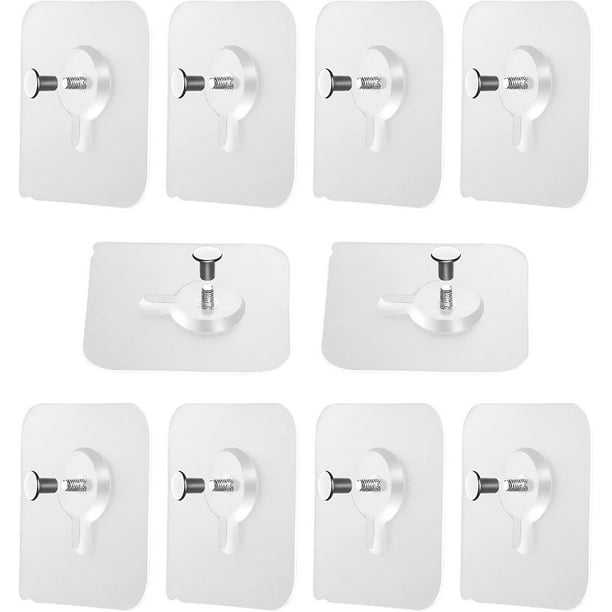10 Piezas De Clavos Adhesivos Para Colgar Sin Perforaciones Colgadores De Cuadros Adhesivos Tornillos Adhesivos Desmontables Ganchos De Clip De Marco Adhesivos Para Marcos De Pared, Cuadros, Po