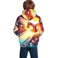 thumbnail image 6 of Lsque Geometry Dash Patten Youth Hoodie Sweatshirt Pullover with Kangaroo Pocket Boys and Girls Hoodie Warm Hoodie for Kids, 6 of 8