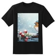thumbnail image 2 of Plus Size Shirt for Women Black Tops for Women Short Sleeves Shirt for Women Watercolor Red-Browed Bird 2 T Shirt Crewneck Shirt for Women 2XL, 2 of 5