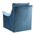 thumbnail image 3 of Living Room 360 Degree Swivel Chair, Blue Velvet Fabric, Solid Wood Construction, High Foam Padding, Curved Arm Design, No Assembly Needed 360-degree Rotating Accent Chair For Room, Upholstered With, 3 of 5