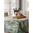 thumbnail image 6 of Dark Green Grass Table Cloth, Flower Dragonfly Retro Pastoral Rustic Waterproof Tablecloth for Rectangle Tables, Reusable Washable Fabric Table Cover for Restaurant Kitchen Dining Tables 60"x84", 6 of 6
