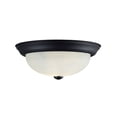 thumbnail image 2 of Aspen Creative 63022-3, 2-Light Flush Mount in Matte Black with Alabaster Glass, 11-1/4" Dia., 2 of 7