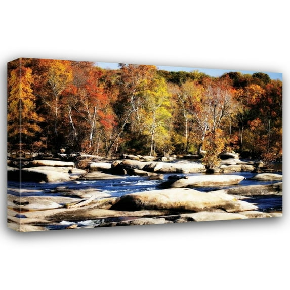 Alan Hausenflock 44x31 Gallery Wrapped Canvas Wall Art Titled - Autumn on the River I